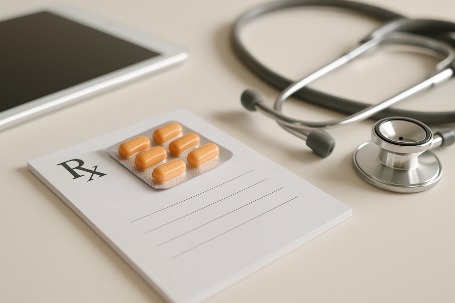 Patient erhält digitales E-Rezept auf Smartphone nach Online-Arztkonsultation